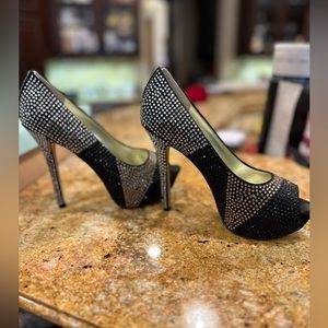 Enzo Angiolini crystal peep toe heel